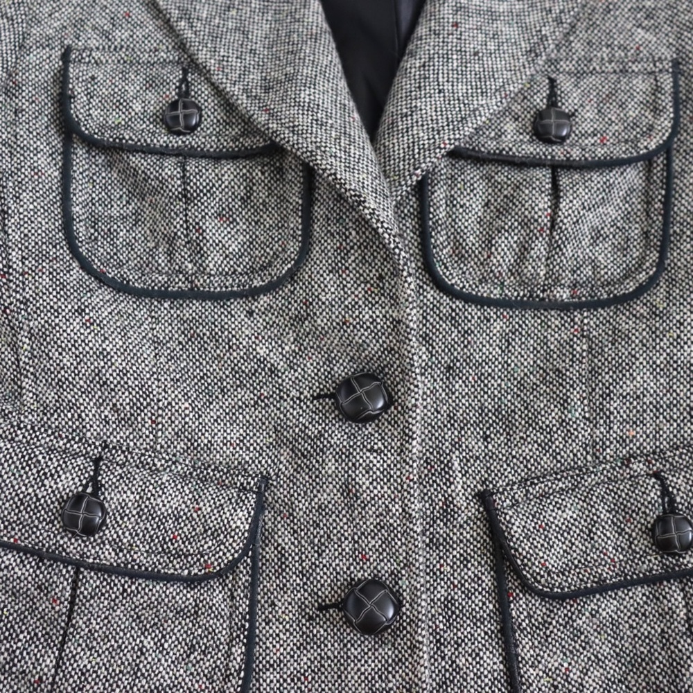 Zucozz Black and White Tweed Boucle Blazer Jacket - Small - Picture 4 of 5